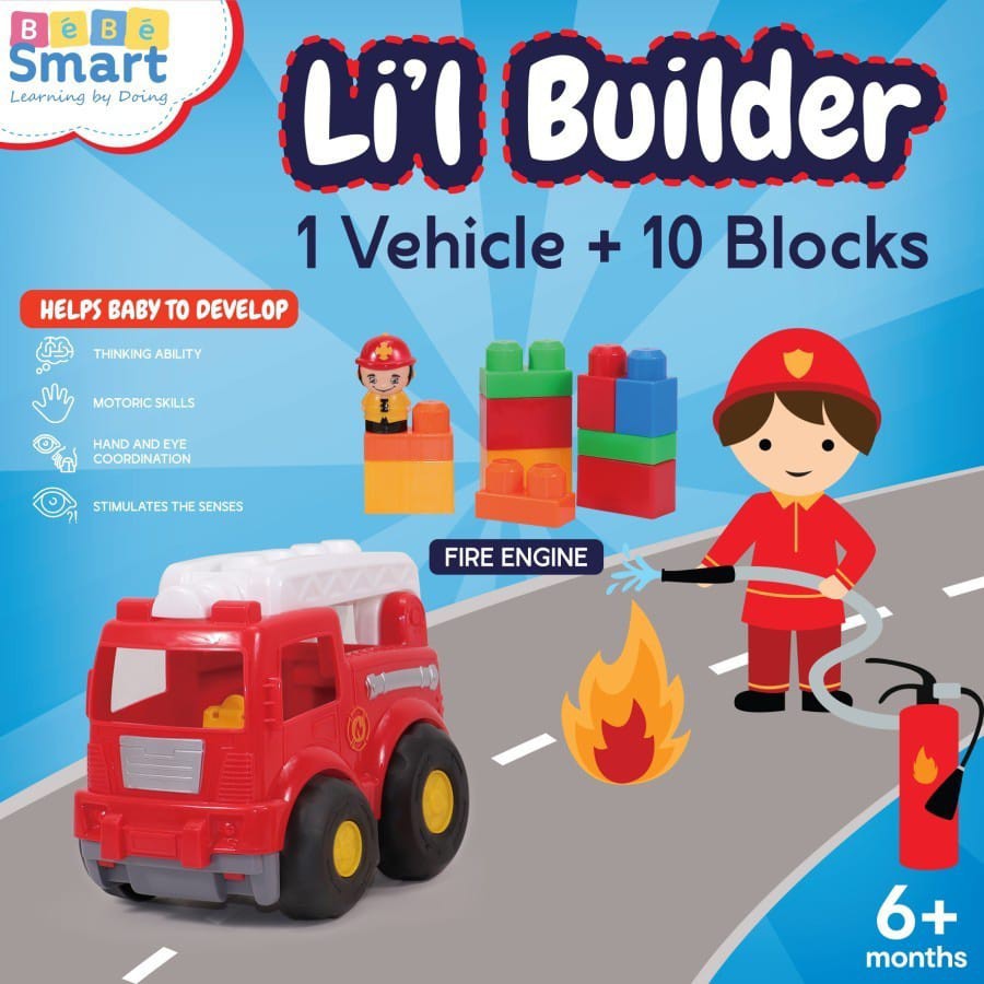 bebe smart lil builder / mainan mobil-mobilan 6m+