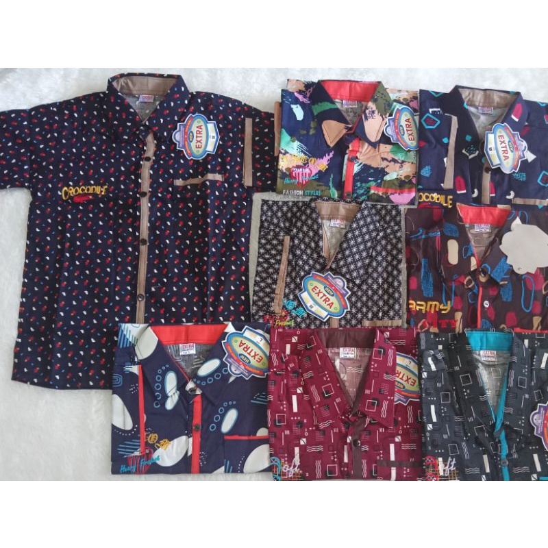 KEMEJA ANAK LAKI-LAKI MOTIF LENGAN PENDEK KEMEJA DISTRO USIA 6-13T