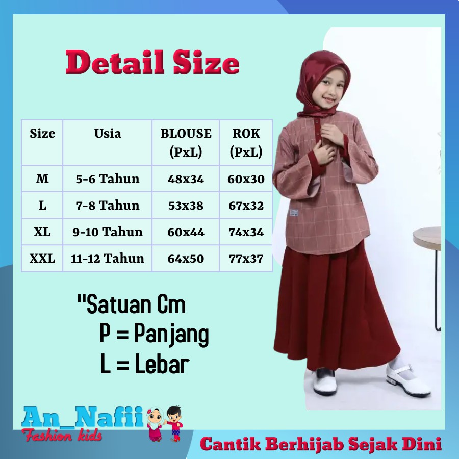 Baju Setelan Aak Perempuan Tanggung Sabina One Set Kualitas Premium Untuk Usia 5 Sampai 12 Tahun Bahan Nyaman dan Tebal