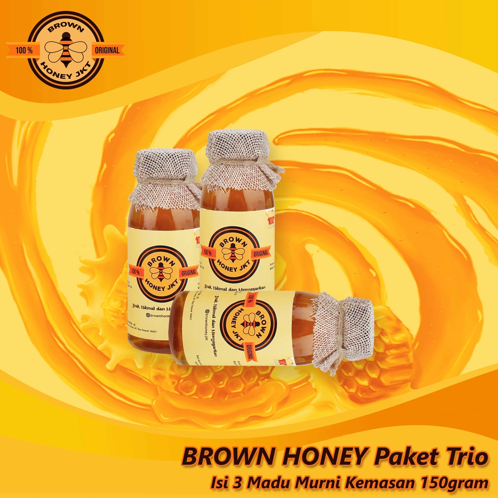 

Brown Honey Paket Trio 150gram Madu Murni Asli 100% ORIGINAL