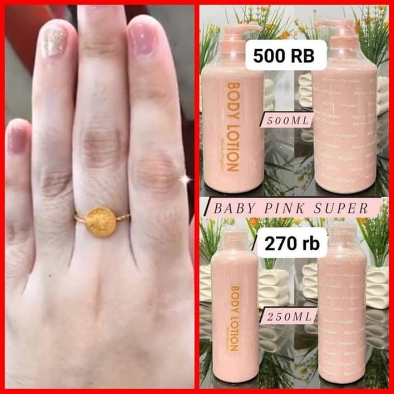 Body lotion micro droplets baby pink super/hb racikan pemutih badan /READY STOCK SIAP KIRIM