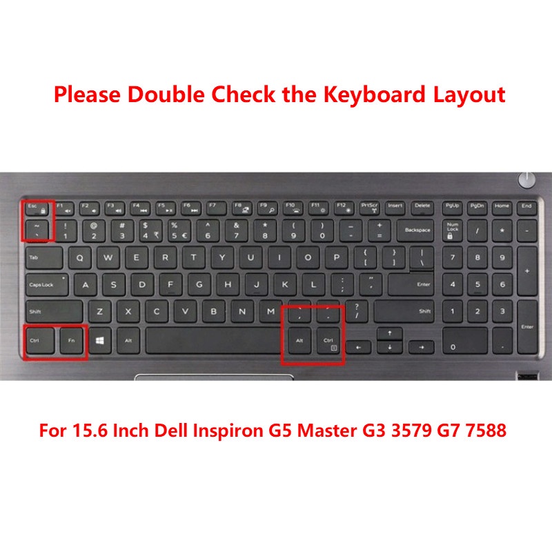 For 15.6 Inch Dell Inspiron G5 Master G3 3579 G7 7588  Soft Ultra-thin Silicone Laptop Keyboard Cover Protector