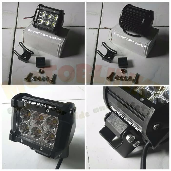 LAMPU LED TEMBAK WORKLIGHT CREE 6 TITIK 18 WATT 4 DIMENSI