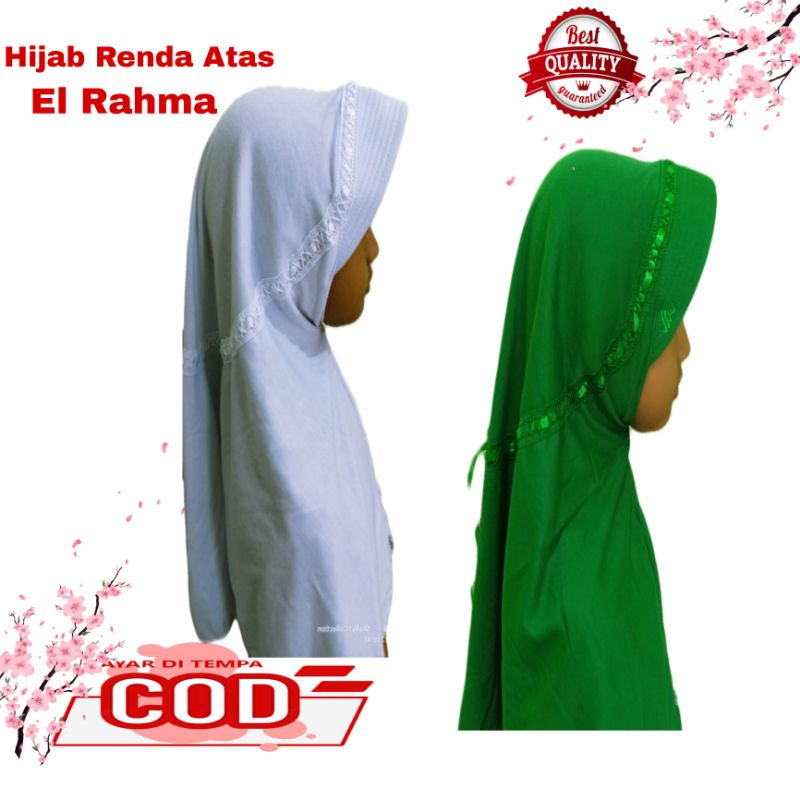 Jilbab Sekolah anak SD (M) EL Rahma// Kerudung anak Sekolah perempuan pita atas//HIJAB HEMY