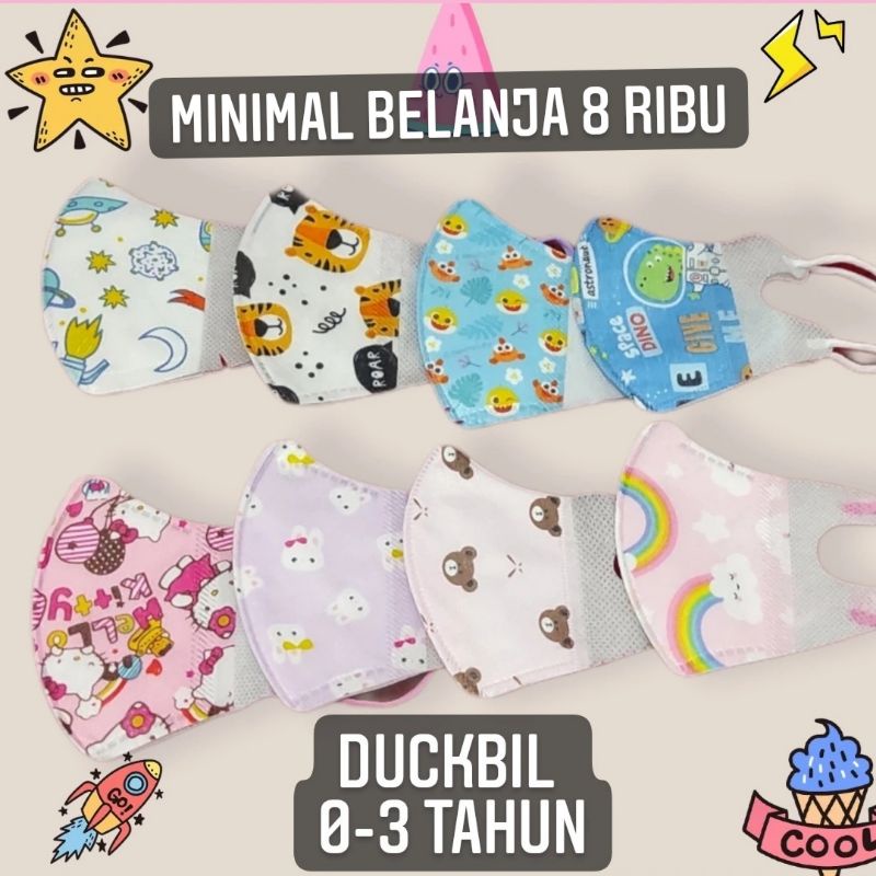 ETALASE 1 - Masker Anak Duckbill baby / duckbill bayi / 0-3 tahun