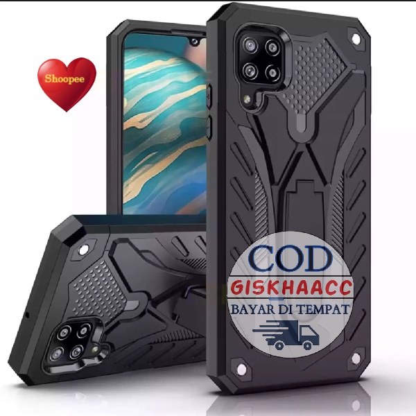 CASE SAMSUNG A12 SAMSUNG M12 CASING STANDING BACK KLIP HARD CASE ROBOT NEW COVER