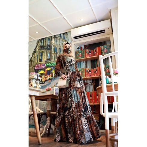 ORY GLAMZ Azzura leopard 7/Maxi Muslim/busana muslim/pesta/gamis/dress/pesta/fashion/promo/hm