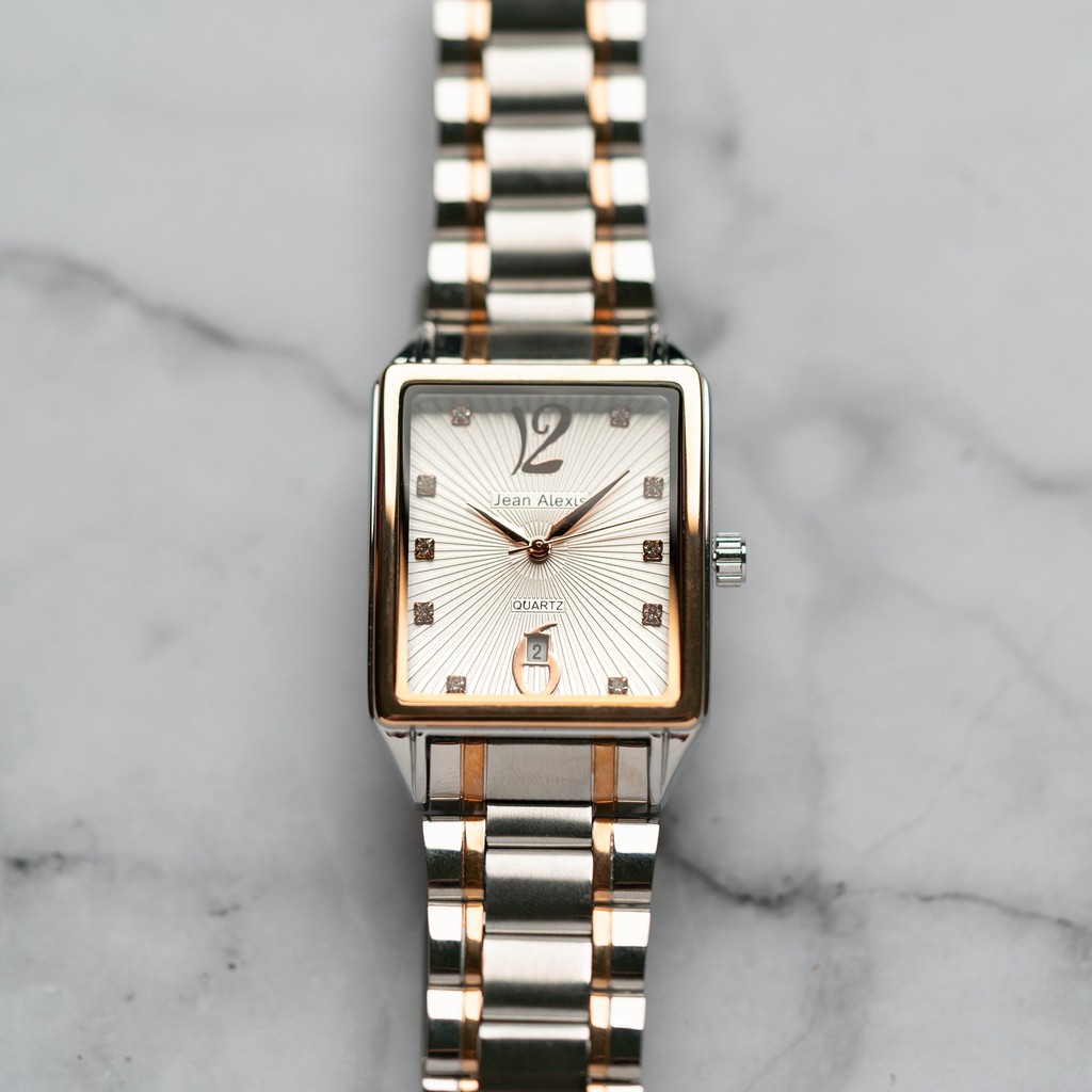 Jam Tangan Rantai Pria Cowok Anti Air Jean Alexis VILGOT JA122 - Prestige Editon - White Dial