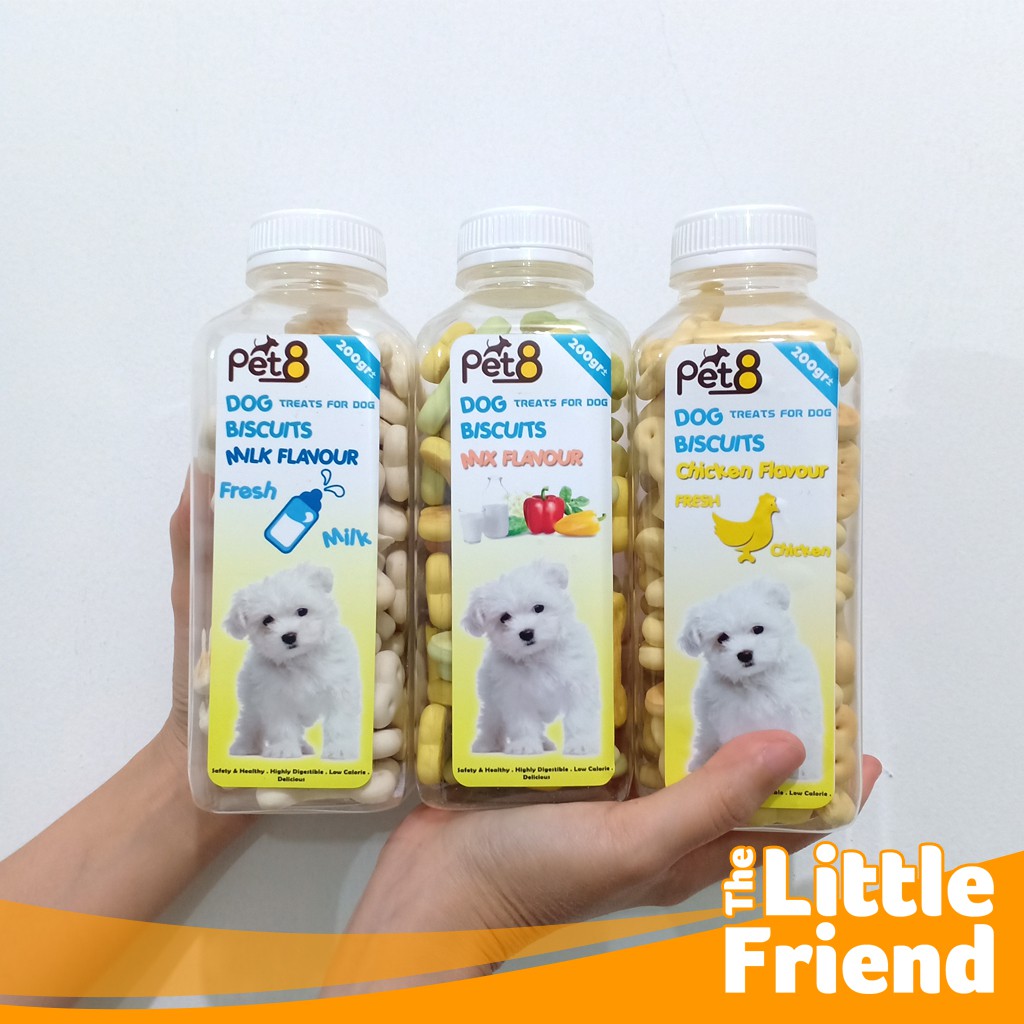 Dog Snack Biskuit Anjing 3 Varian Rasa Milk, Chicken, dan Mix Toples 200 gram