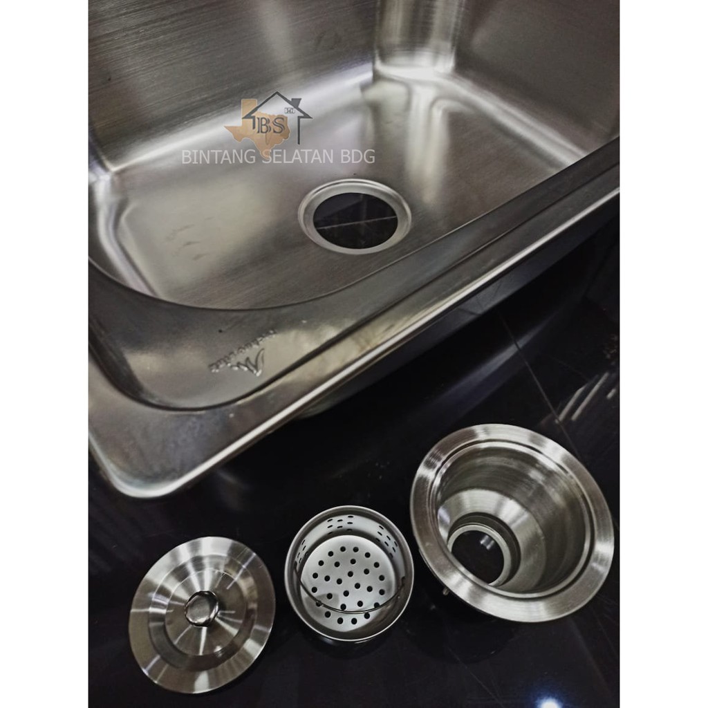 KITCHEN SINK / BAK CUCI PIRING 1 LUBANG STAINLESS TECHNOSINK 60X48X20