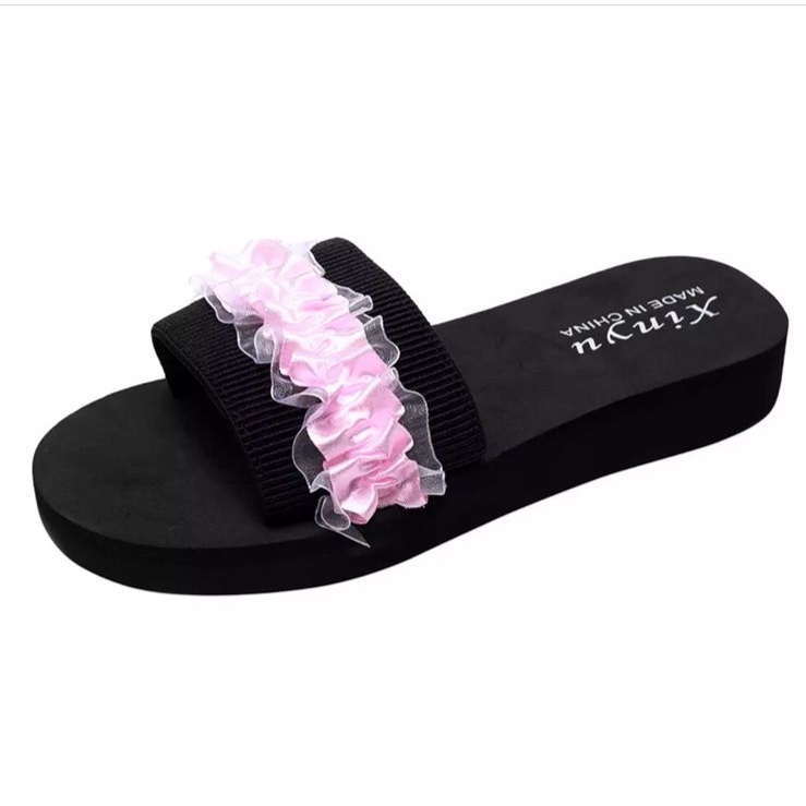 SANDAL WANITA WEDGES SPON SELOP BUNGA TERBARU