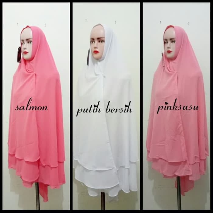 KHIMAR 2 LAYER JUMBO / SIFON CERUTY /JILBAB SYARII/ HIJAB