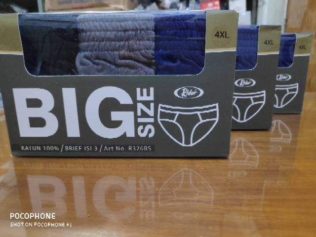 CELANA DALAM PRIA RIDER 326 BIG SIZE + 1 MASKER BAGUS CD PRIA RIDER JUMBO 2XL- 3XL -4XL -5XL -=6XL, 1 PACK ISI 3 PCS