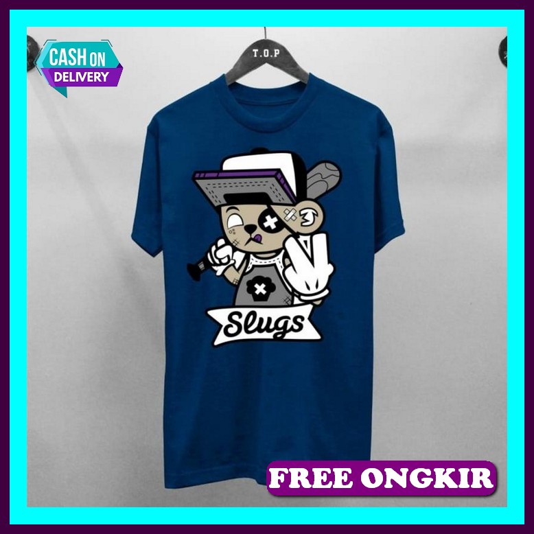Kaos Distro Pria Dewasa Laki2 Baju Murah Cowok Import Premium Baju Kao T-Shirt Slugs / Baju Kaos Dis