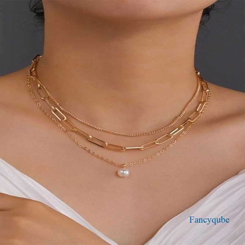 Kalung Liontin Mutiara Berlapis Gaya Vintage Untuk Wanita