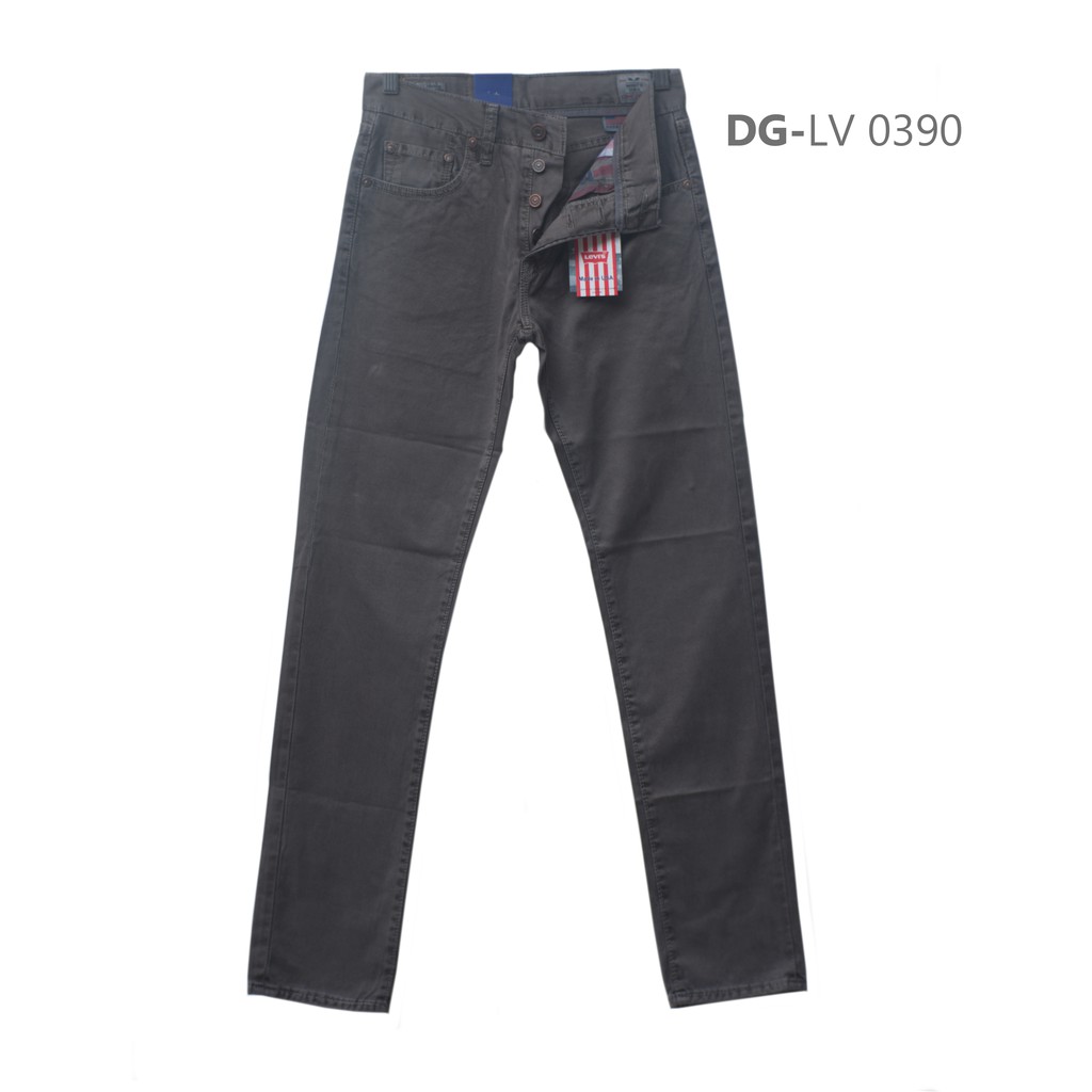 Levis 501 USA - Celana Panjang Pria - Bahan Kanvas Dark Grey