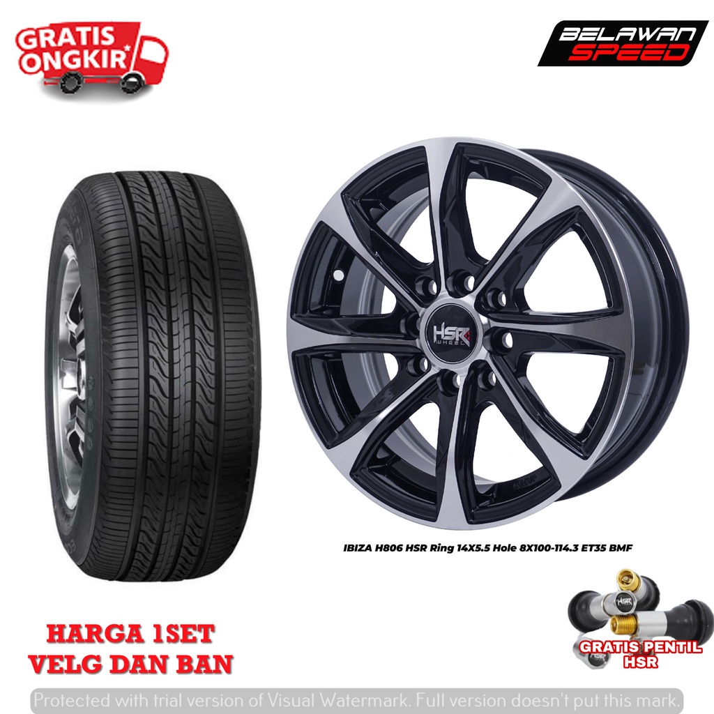 PAKETAN VELG RACING DAN BAN MOBIL MURAH RING 14 UNTUK SOLUNA BALENO NISSAN MARCH VIOS AYLA R14 HSR I