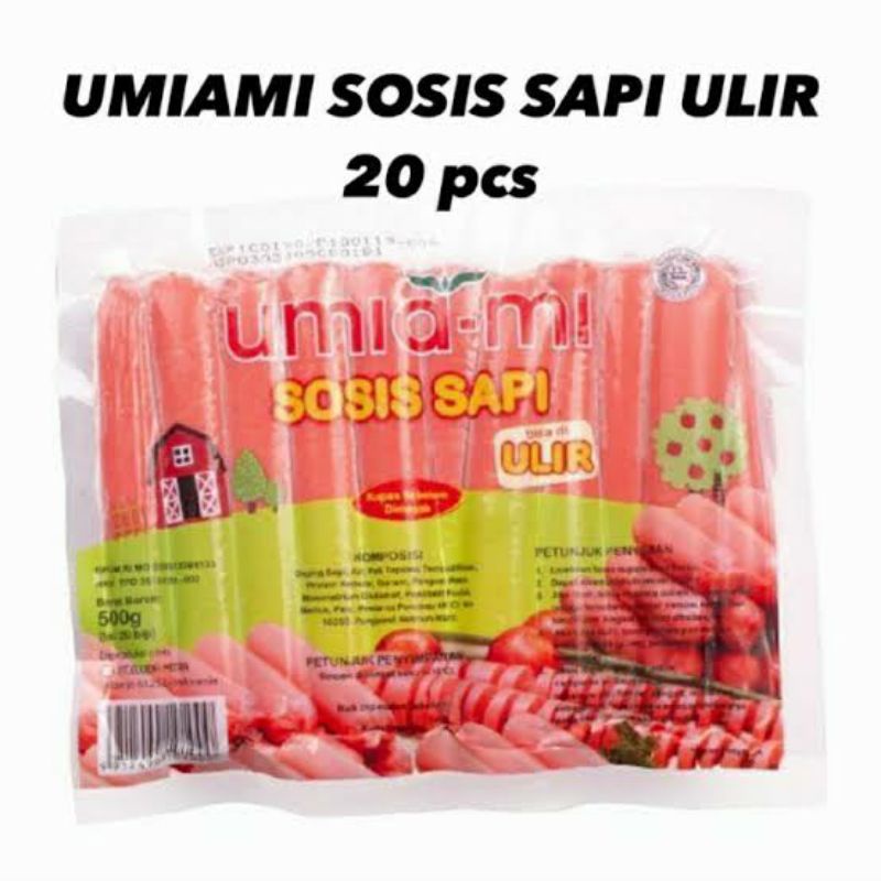 

Umiami Sosis Sapi Ulir Isi 20pcs 500gr / Frozen Food