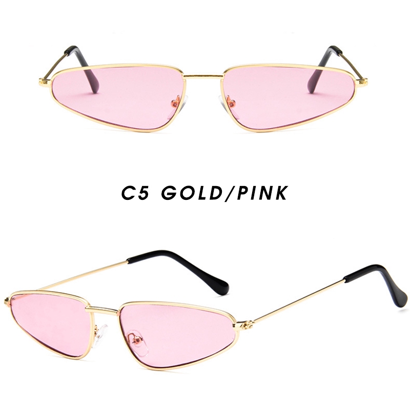 (YUZHU) Bayar di Tempat Korean Ulzzang Retro Mata Kucing Kacamata Hitam Wanita/Pria Candy Color Small Sunglasses