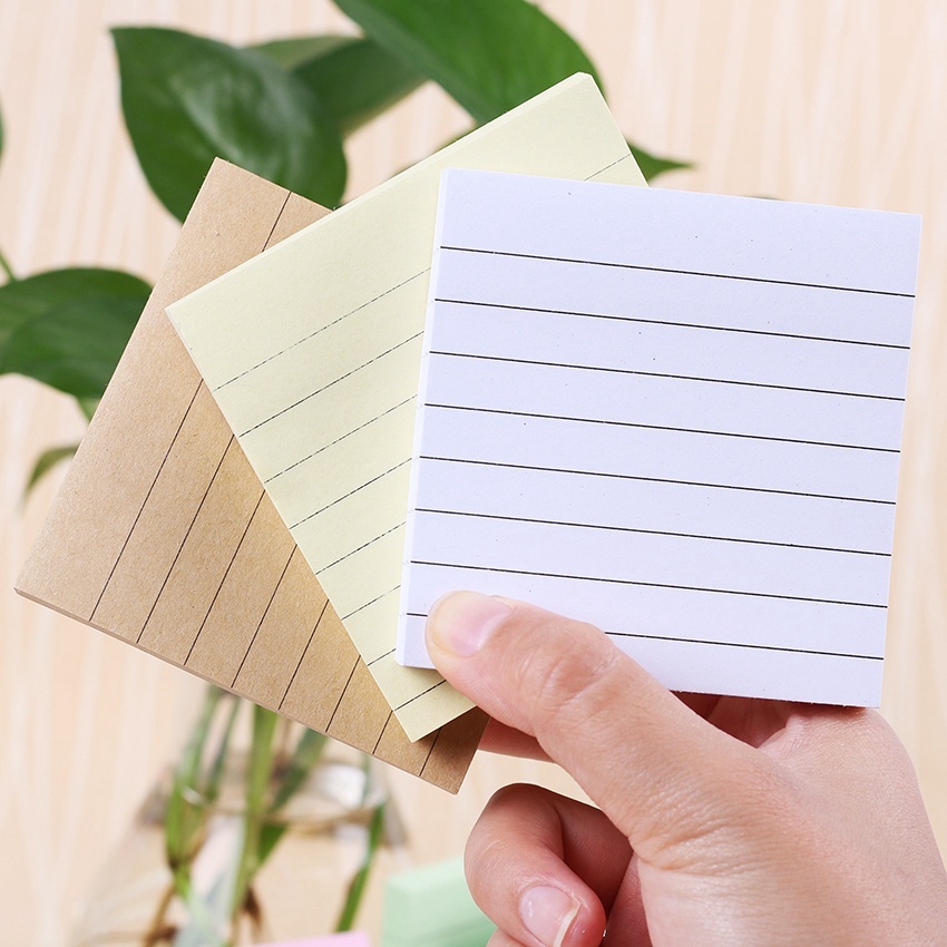 Stationery Sticky Notes Square Soild Color Memo Pad 80 Pages Sticker