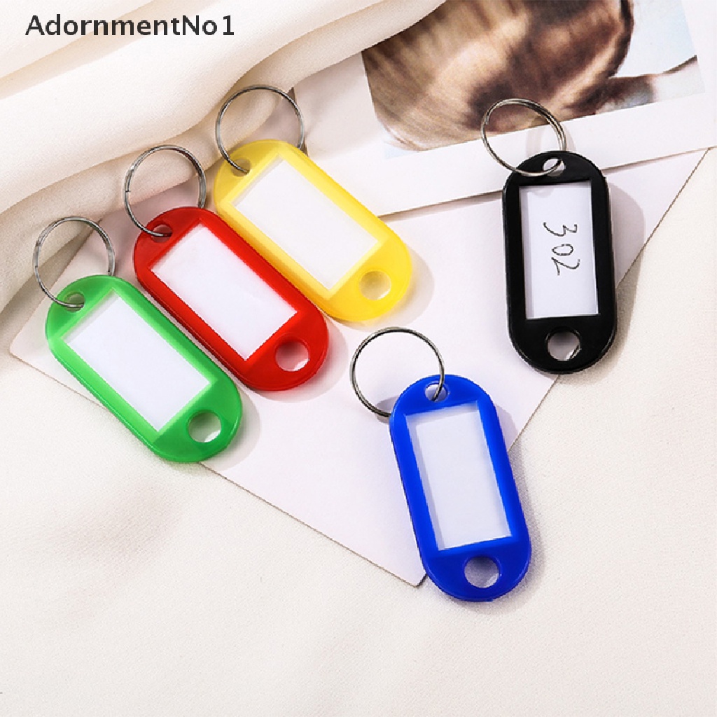 (AdornmentNo1) 10pcs / Set Gantungan Kunci ID Card / Name Tag Bahan Plastik Untuk Aksesoris Koper