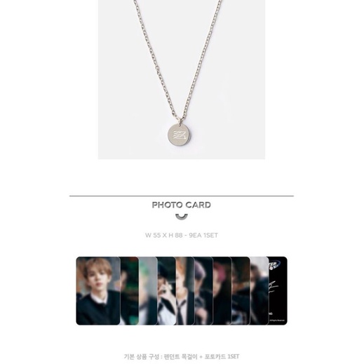 OPEN SHARING NCT U PENDANT NECKLACE UNIVERSE PC PHOTOCARD SET