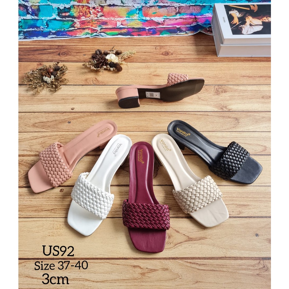 ABBUSHOES US 92 hak tahu kokop kepang wanita 3cm