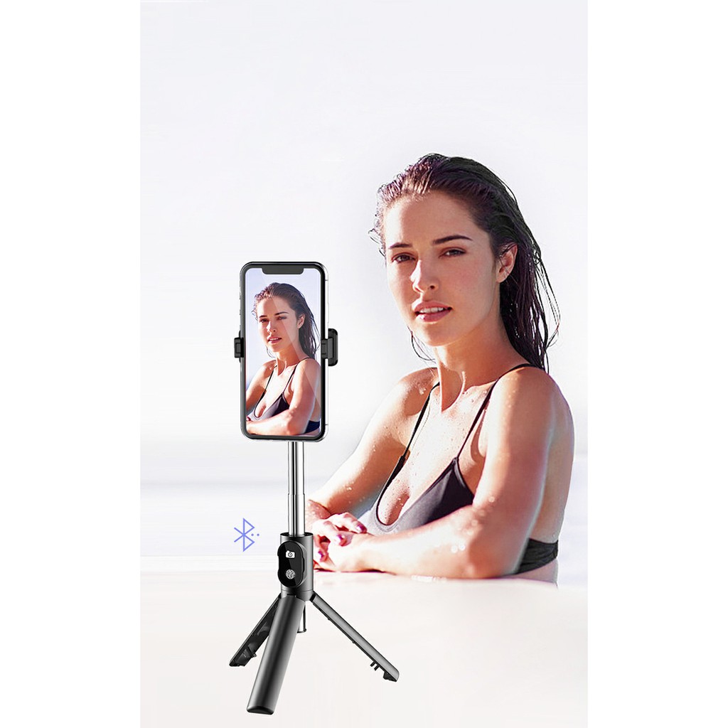 Tongsis Bluetooth Tripod Selfie Stick Praktis Tripod Holder