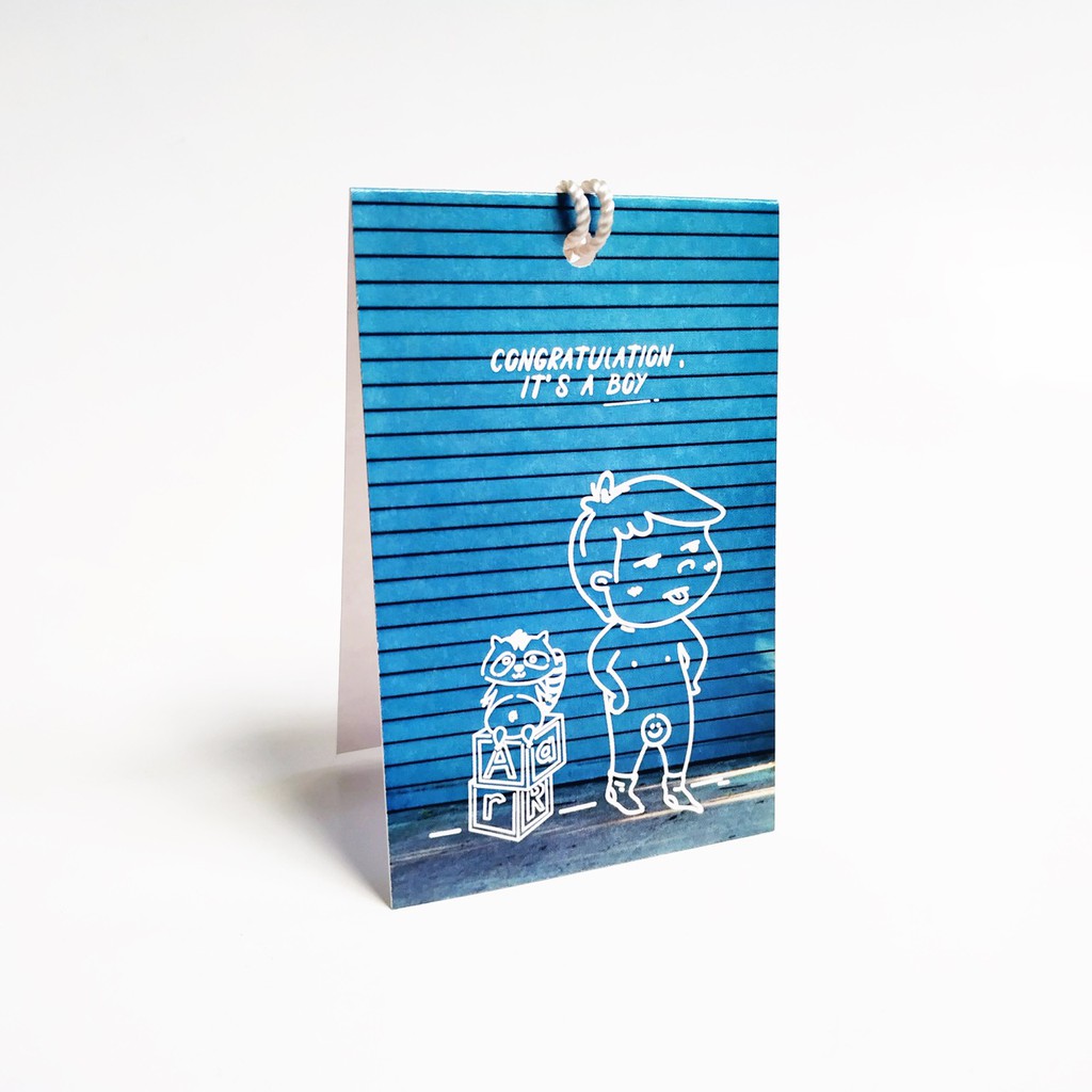 

BBT01 Kartu Ucapan Kelahiran Anak Laki-Laki Baby Boy Greeting Tag / Hangtag / Hang Tag