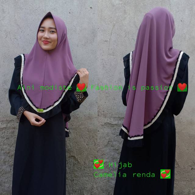 Jilbab/hijab/kerudung camelia renda ori aini modiste