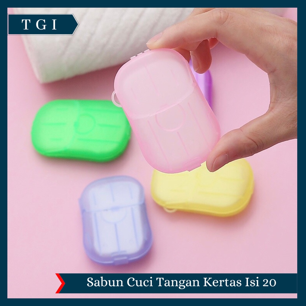 TGI - [ ISI 20 LEMBAR ] SABUN KERTAS ISI 20 SABUN CUCI TANGAN MINI SABUN CUCI TANGAN PORTABLE SABUN CUCI TRAVELING | DISPOSABLE HAND WASHING KERTAS | SABUN TRAVEL | PERLENGKAPAN TRAVEL