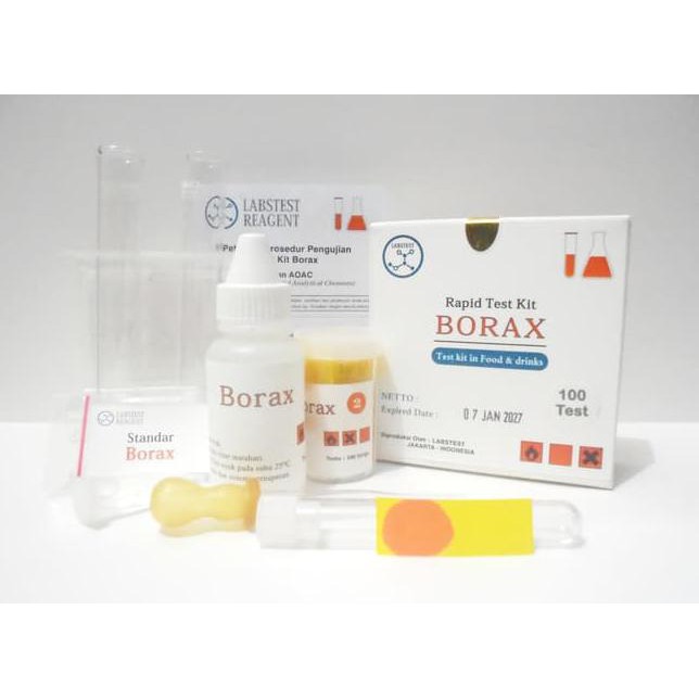 Diskon Test Kit Asam Borat / Boron, Rapid Test Pengawet Bleng H3BO3 100 test Terbaru