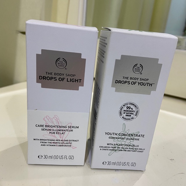 THE BODY SHOP DROPS OF YOUTH & DROPS OF LIGHT