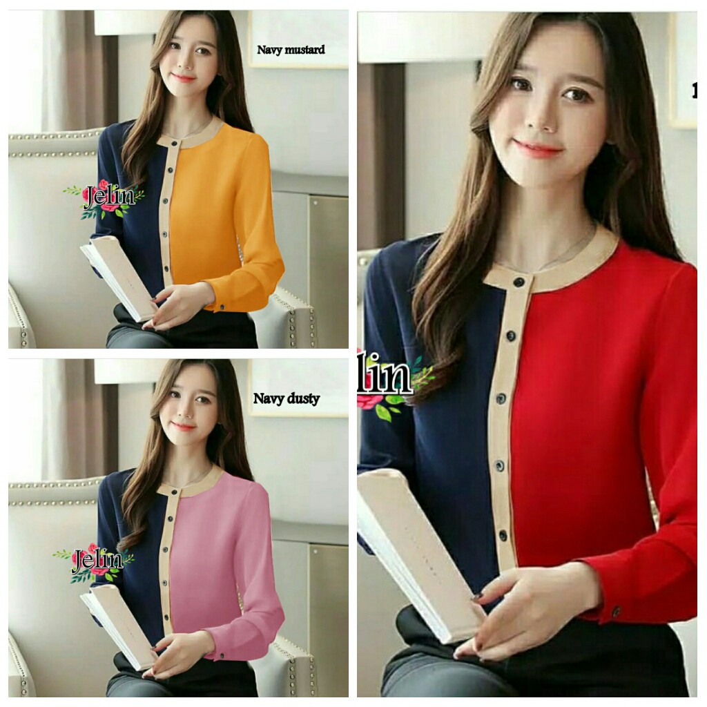 FWG - JELIN BLOUSE / ATASAN KOREA WANITA / PAKAIAN BLOUSE WANITA TERBARU / BLOUSE-3