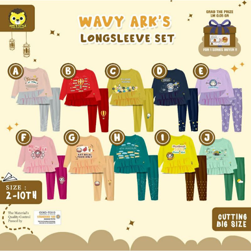 Wavy arks longsleeve set ark's style/ wavy tunik set ark'a style