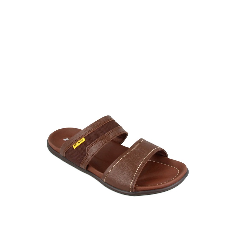 SANDAL SLIDE PAKALOLO PRIA ORIGINAL CASUAL KULIT ASLI COKLAT PB41