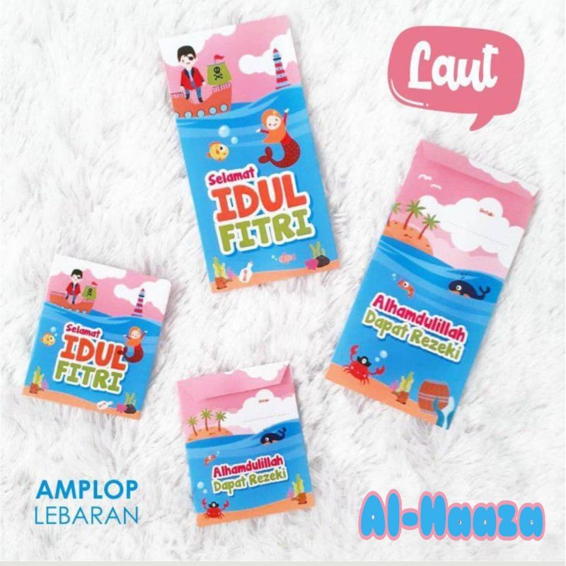 

amplop Lebaran tema laut dan doa