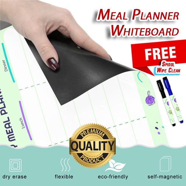 

WEEKLY MEAL PLANNER NOTES WHITEBOARD MAGNETIC FRIDGE PAPAN TULIS MAKAN MANAGUAN PLANNER