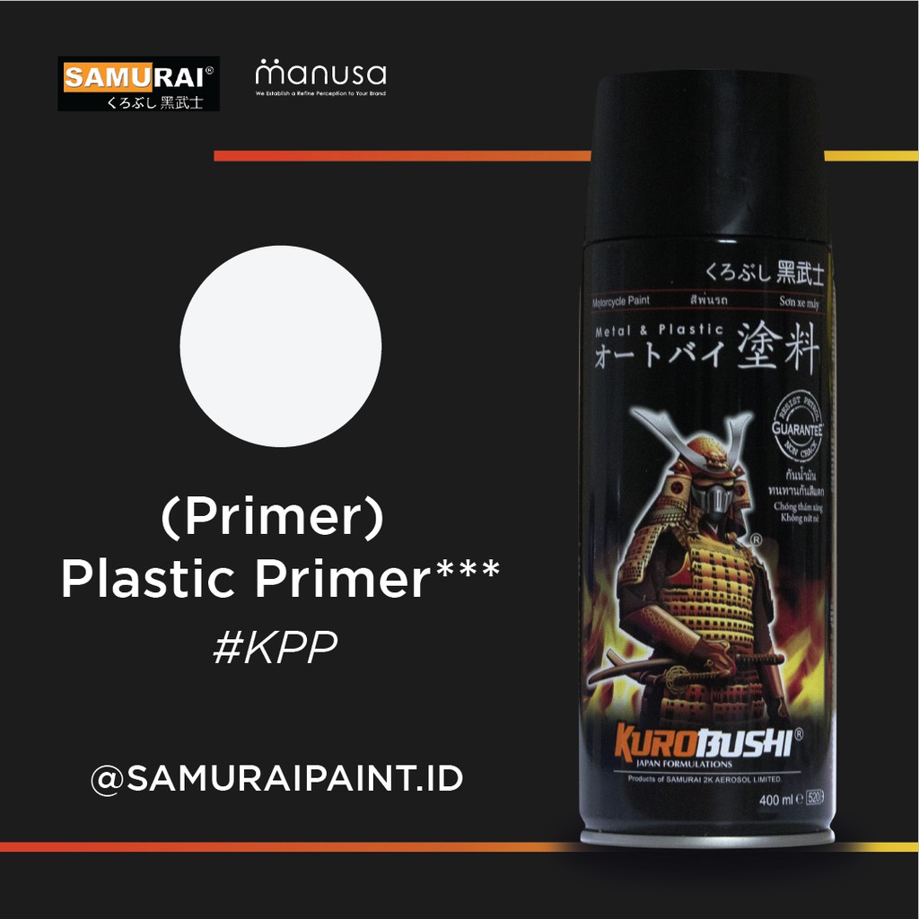Samurai Paint Plastic Primer #kpp 1k Series Primer Cat Aerosol Kualitas Kompresor
