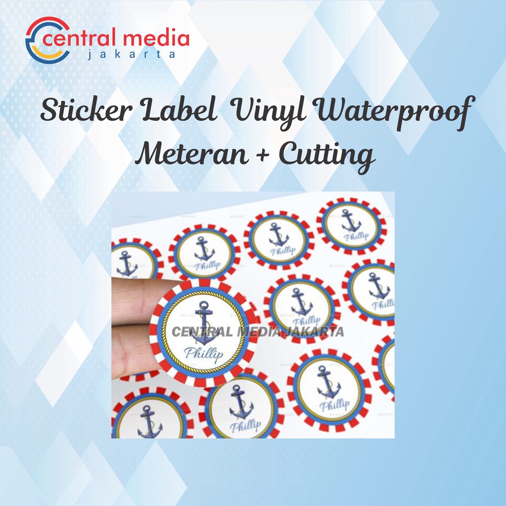 

Sticker Vinyl Waterproof Meteran + Cutting Stiker Label Kemasan Produk