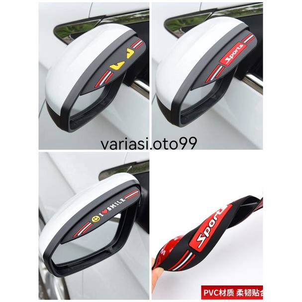 Talang Air Spion Mobil Motif Sport mata Smile Topi penahan Dan pelundung Spion Mobil