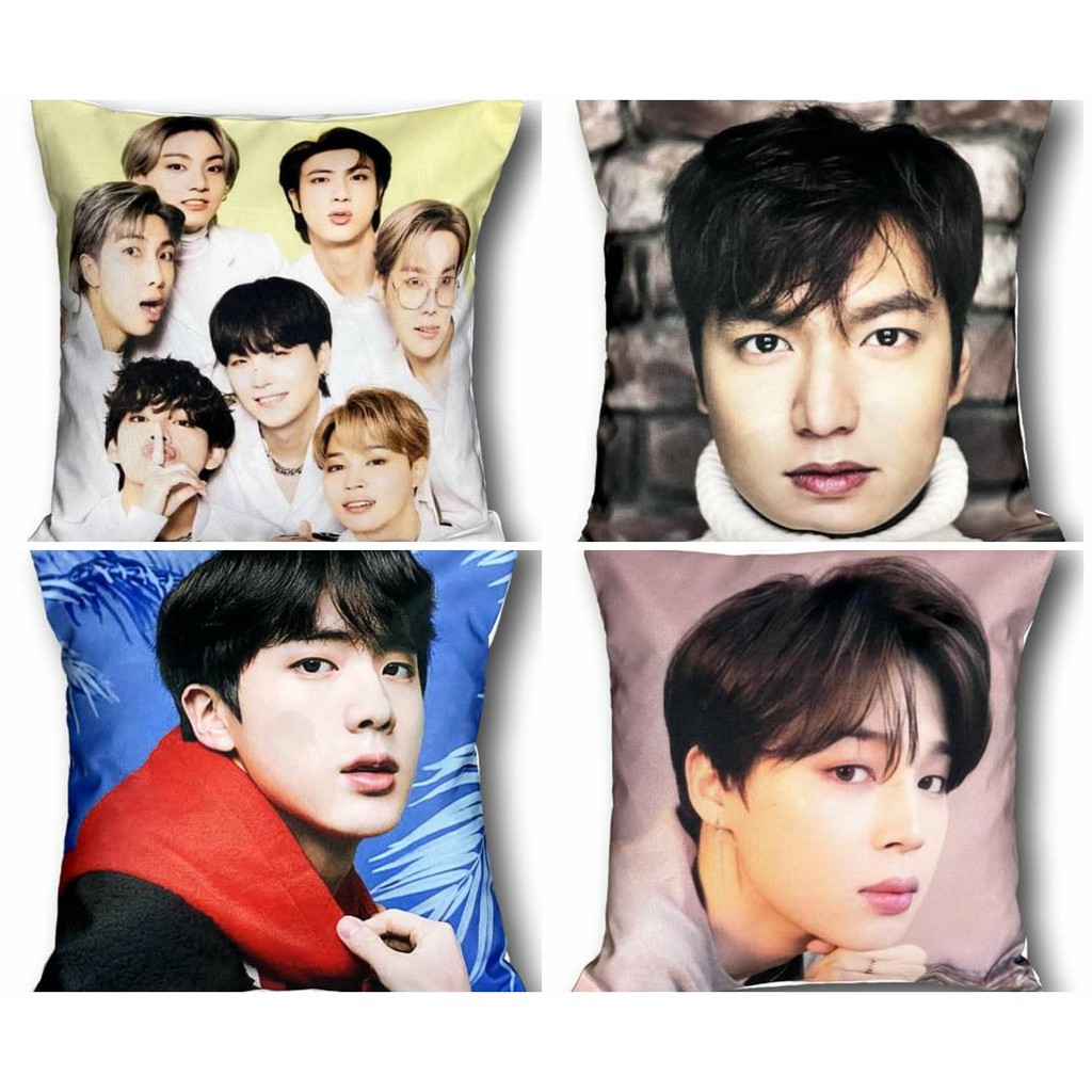Sarung Bantal Kursi Sofa Travel Ukuran 40x40 cm - Bahan Kanvas - BTS - Lee Min Hoo - Blackpink - Kaktus - Coffee - Imlek - Lembut - Murah - Bantal Kotak