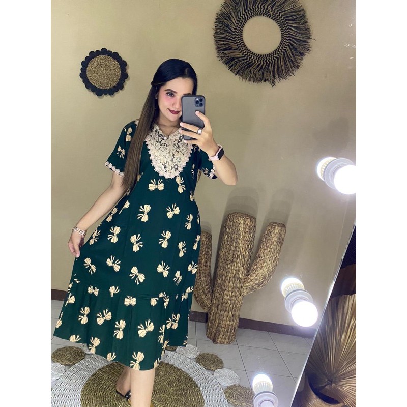 DASTER ARAB RENDA || PITA BORKAT VEE || MODEL RESLETING DEPAN BUSUI & BUMIL LD 110-Ecer hijau