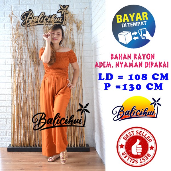 Balicihui Jumpsuit Sabrina Wanita Jumpsuit Panjang Sabrina jamsuit Sabrina Bali Jumpsuit Fit to XL