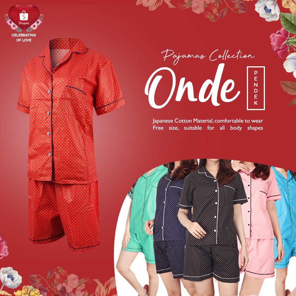 PP ONDE PIYAMA CELANA PENDEK BAJU TIDUR WANITA DEWASA PP ONDE PIYAMA CELANA PENDEK BAJU TIDUR WANITA DEWASA