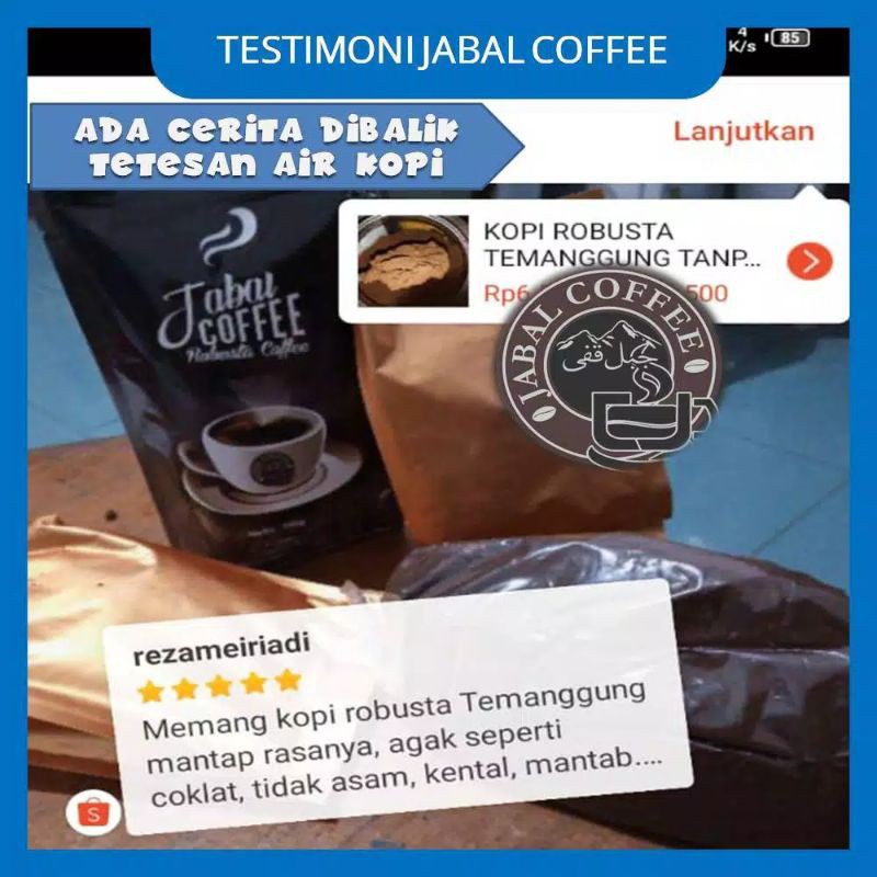 Minuman Coffee Kopi Hitam Bubuk Robusta Original Murni Temanggung Asli Tanpa Campuran Bahan Pengawet