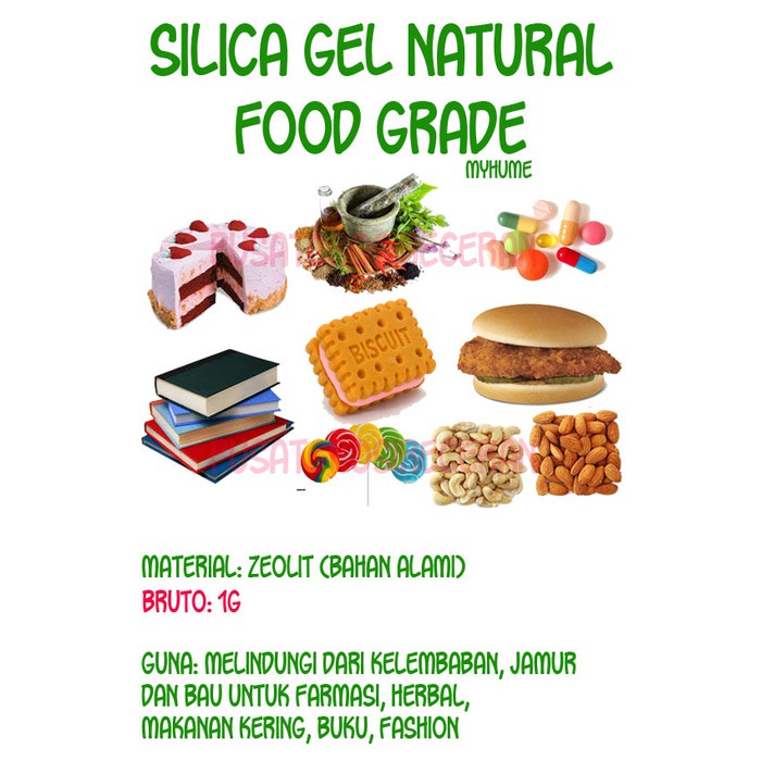 

Jual Silica Gel Natural Food Grade Bahan Alami Non Toxic ECERAN 1 gram Aman Murah
