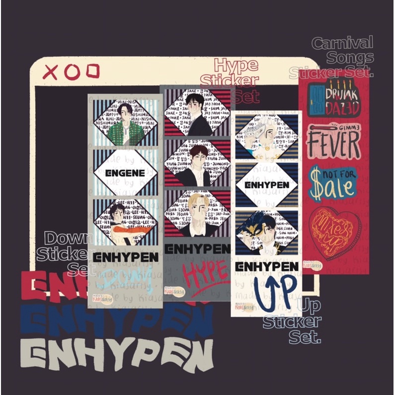 

Enhypen Sticker Sheets (Carnival)✨ - Made by Kiasartsy