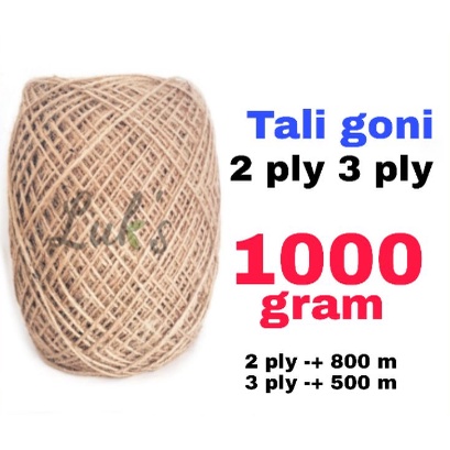 

JANGAN SAMPAI KEHABISAN Tali goni 1000 gram - 3 ply 2 ply tali undangan 2ply 3ply tali rami tali kado natural tali souvenir PALING LARIS//......