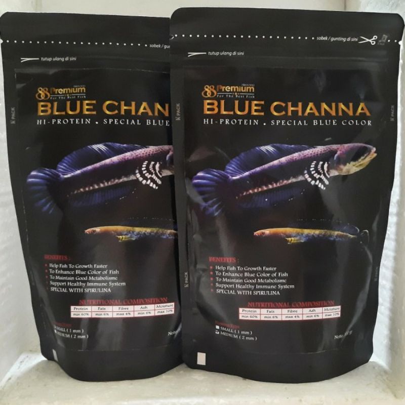 PREMIUM 88 BLUE CHANNA Pakan ikan Cana